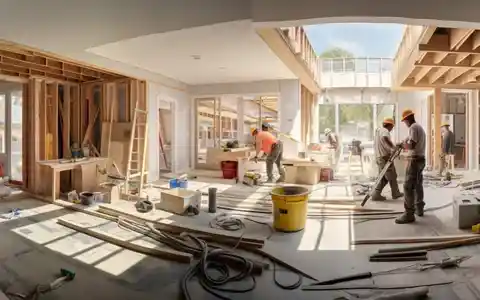 Beautifully finished open-concept living room after home renovation.