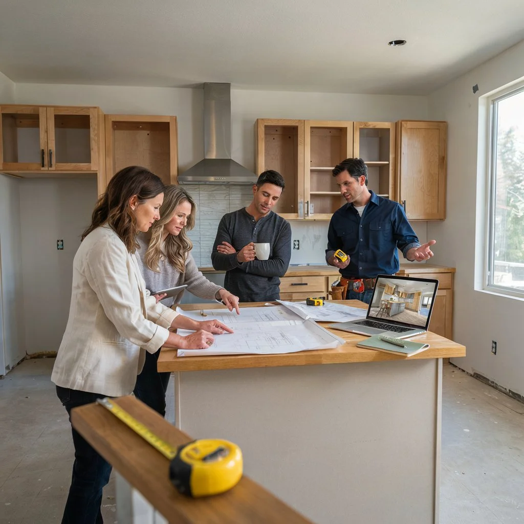 Kitchen remodel planning guide with consultation, budgeting, and cabinet installation