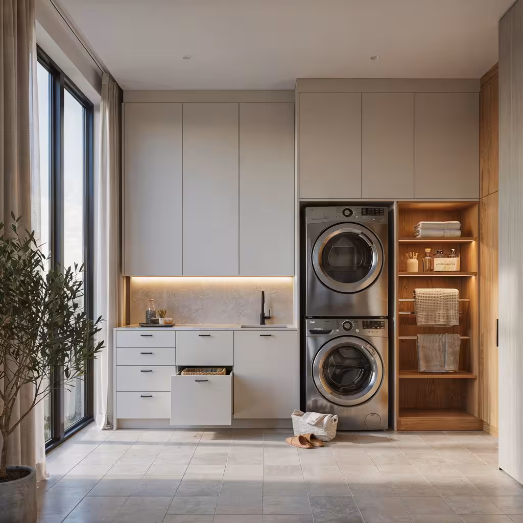 Laundry Room Design Ideas 2027 with modern storage, layout, cabinets and washer dryer