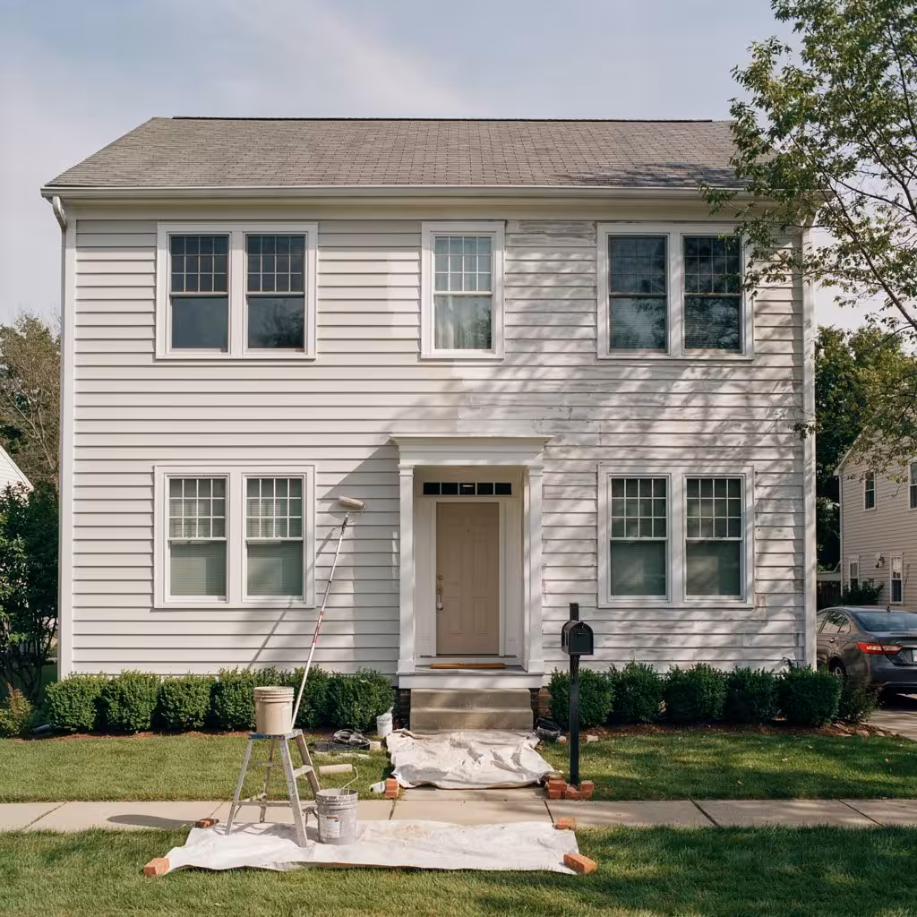 Paint vinyl cladding on a modern home exterior
